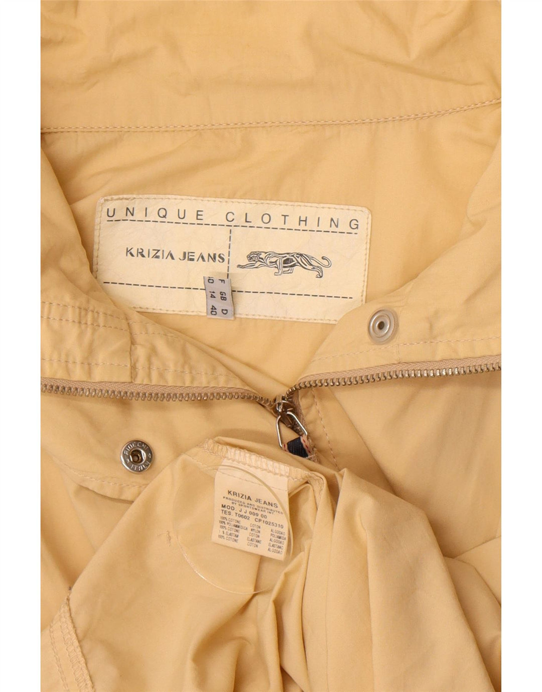 Krizia Jeans Damen Übergroße Utility-Jacke UK 14 Large Gelbe Baumwolle