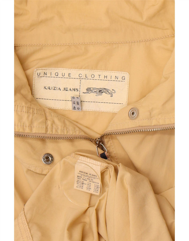 Krizia Jeans Damen Übergroße Utility-Jacke UK 14 Large Gelbe Baumwolle