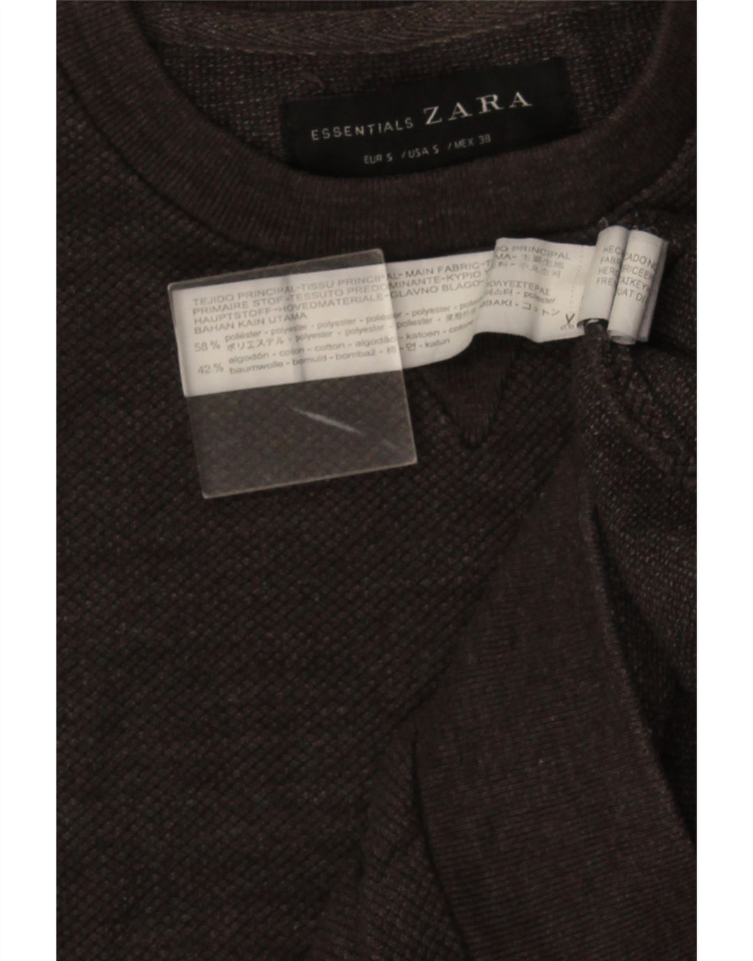 ZARA Herren Sweatshirt Pullover Small Grau Baumwolle