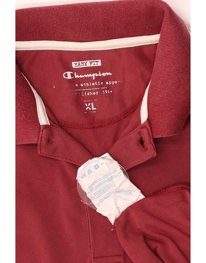 Champion Herren Easy Fit Poloshirt XL, rote Baumwolle
