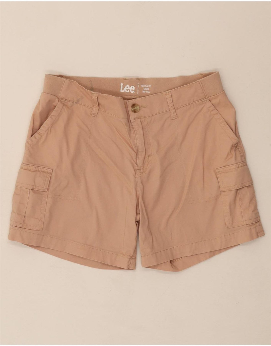 LEE Womens Mid Rise Regular Fit Cargo Shorts US 10 Large W32 Pink Cotton Vintage Lee and Second-Hand Lee from Messina Hembry 