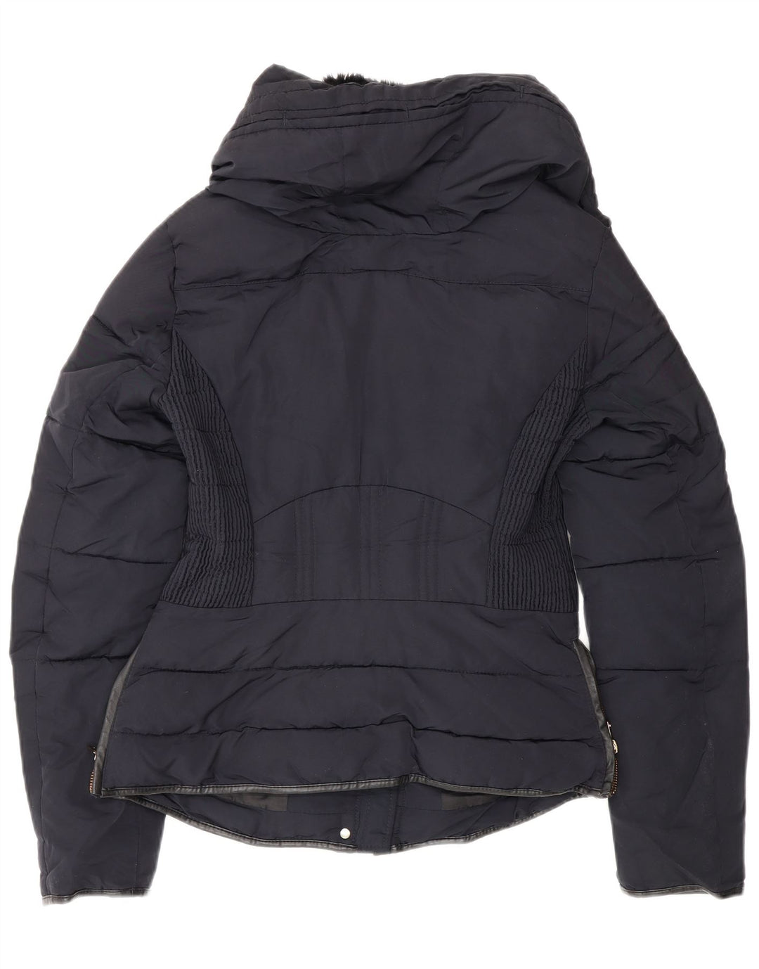 Zara Damen Wattierte Jacke UK 6 XS Marineblau