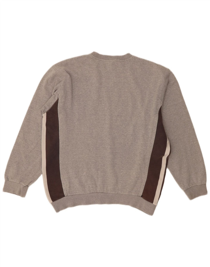 Nike Herren-Sweatshirt-Pullover, groß, graue Farbblock-Baumwolle