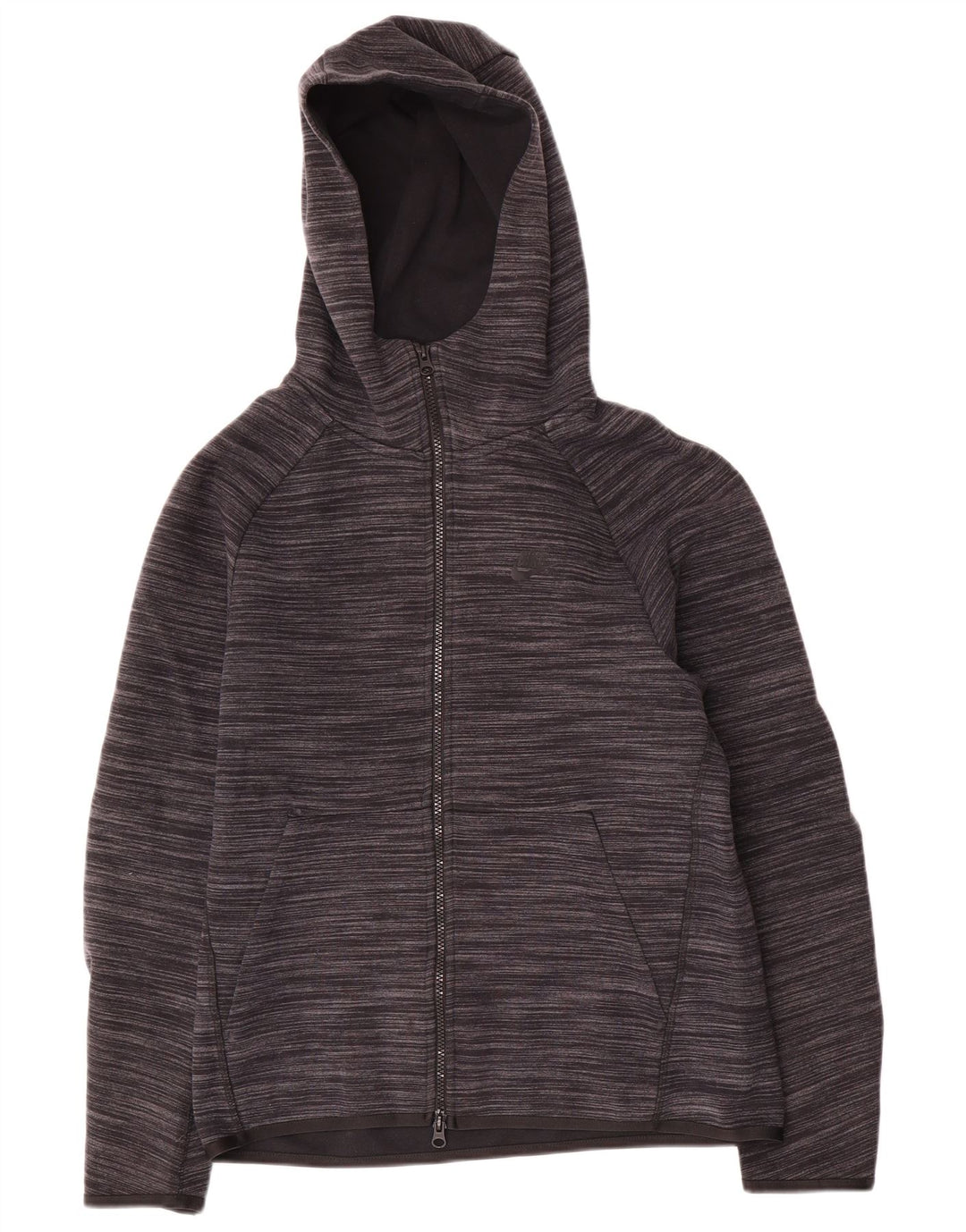 Nike Herren-Kapuzenpullover mit Reißverschluss, klein, grau gefleckte Baumwolle