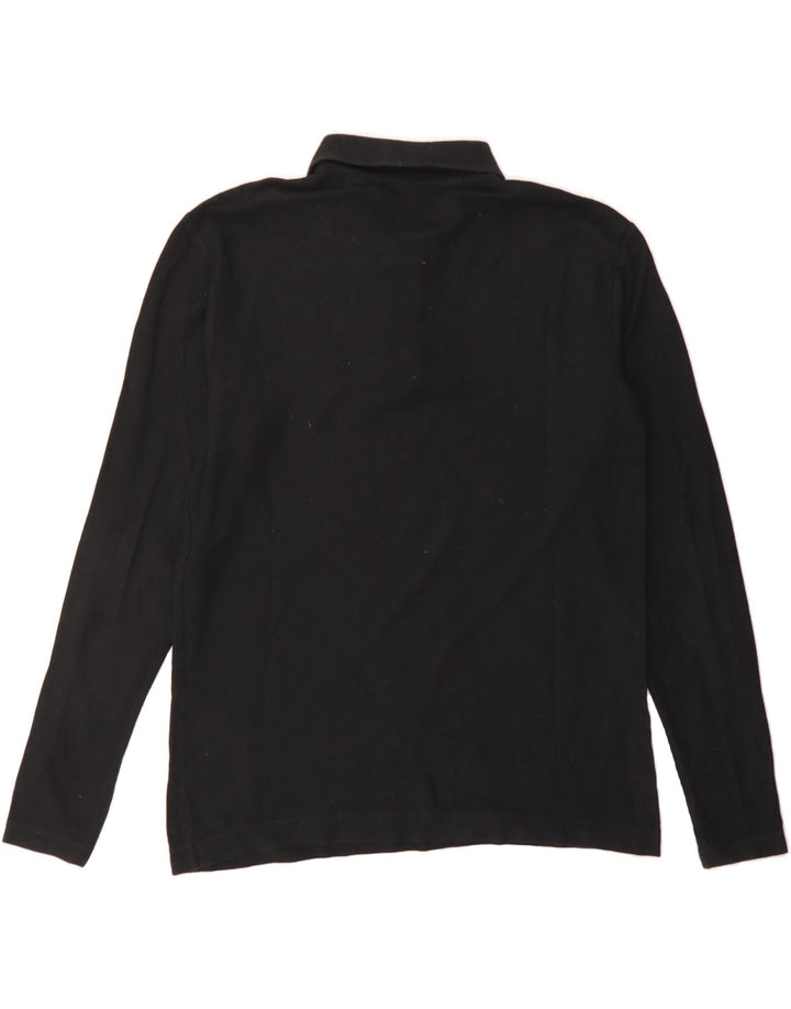 FILA Mens Long Sleeve Polo Shirt Medium Black Cotton Vintage Fila and Second-Hand Fila from Messina Hembry 