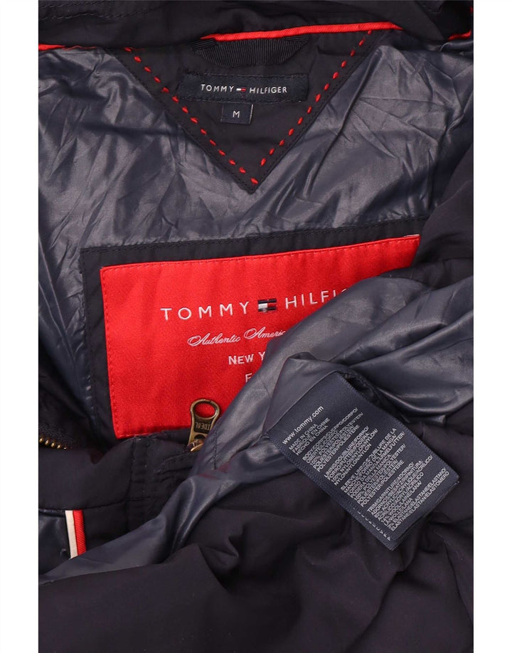 Tommy Hilfiger Wattierte Damenjacke mit Kapuze, UK 12, Mittelmarineblau, Polyester