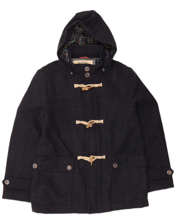 BURTON Herren-Duffle-Jacke mit Kapuze, UK 40, große marineblaue Wolle