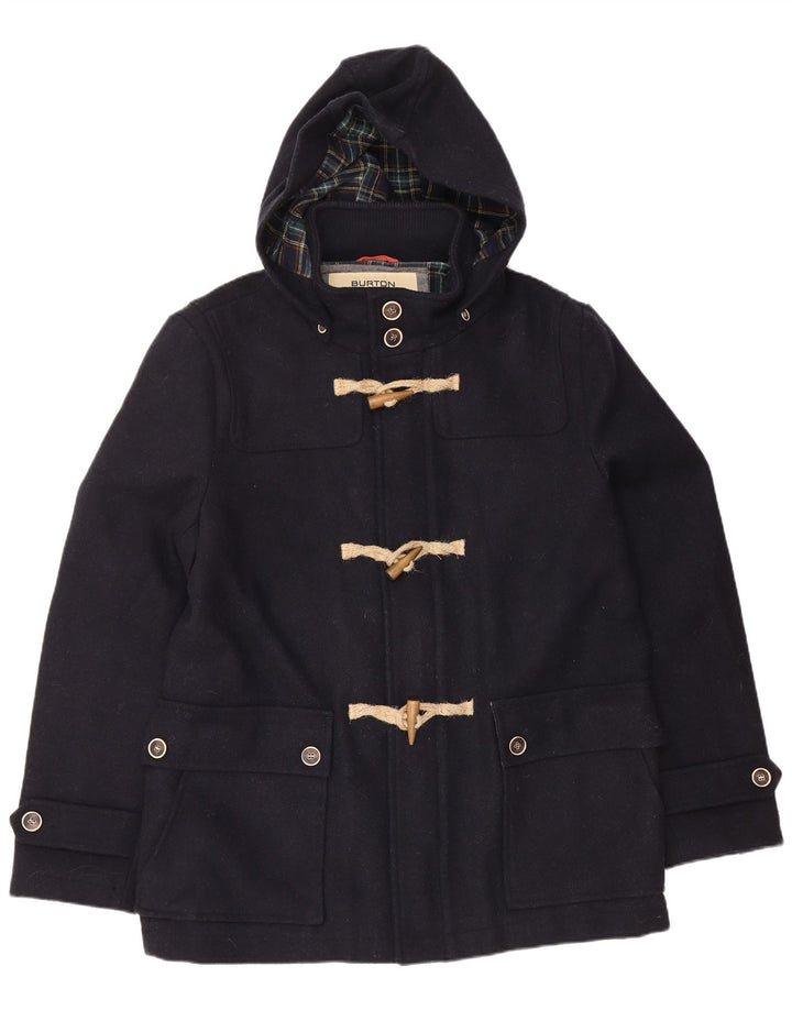 BURTON Herren-Duffle-Jacke mit Kapuze, UK 40, große marineblaue Wolle