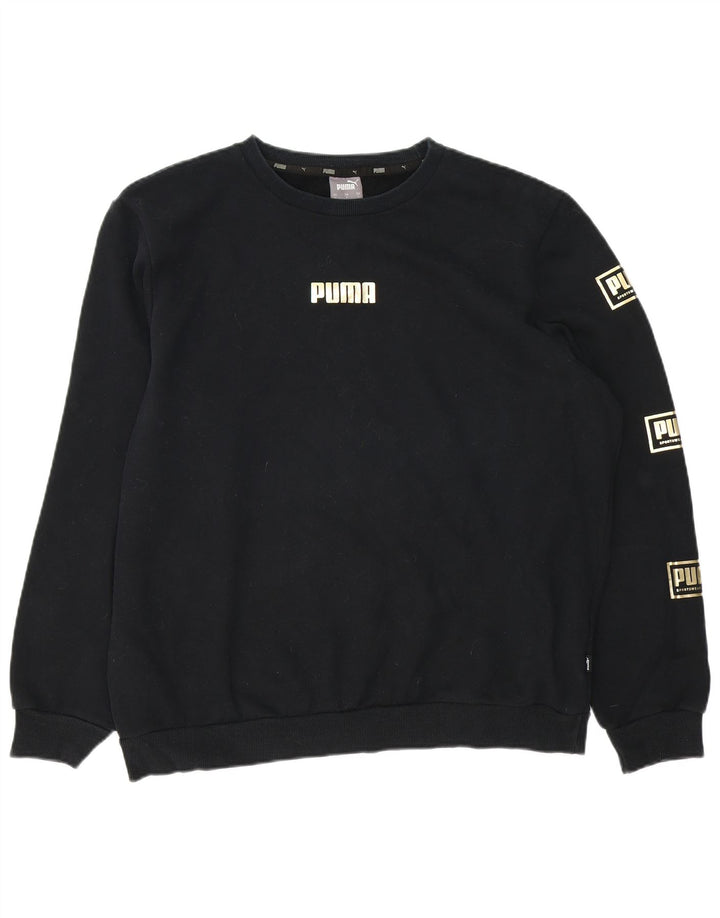 PUMA Mens Graphic Sweatshirt Jumper Large Black Cotton
