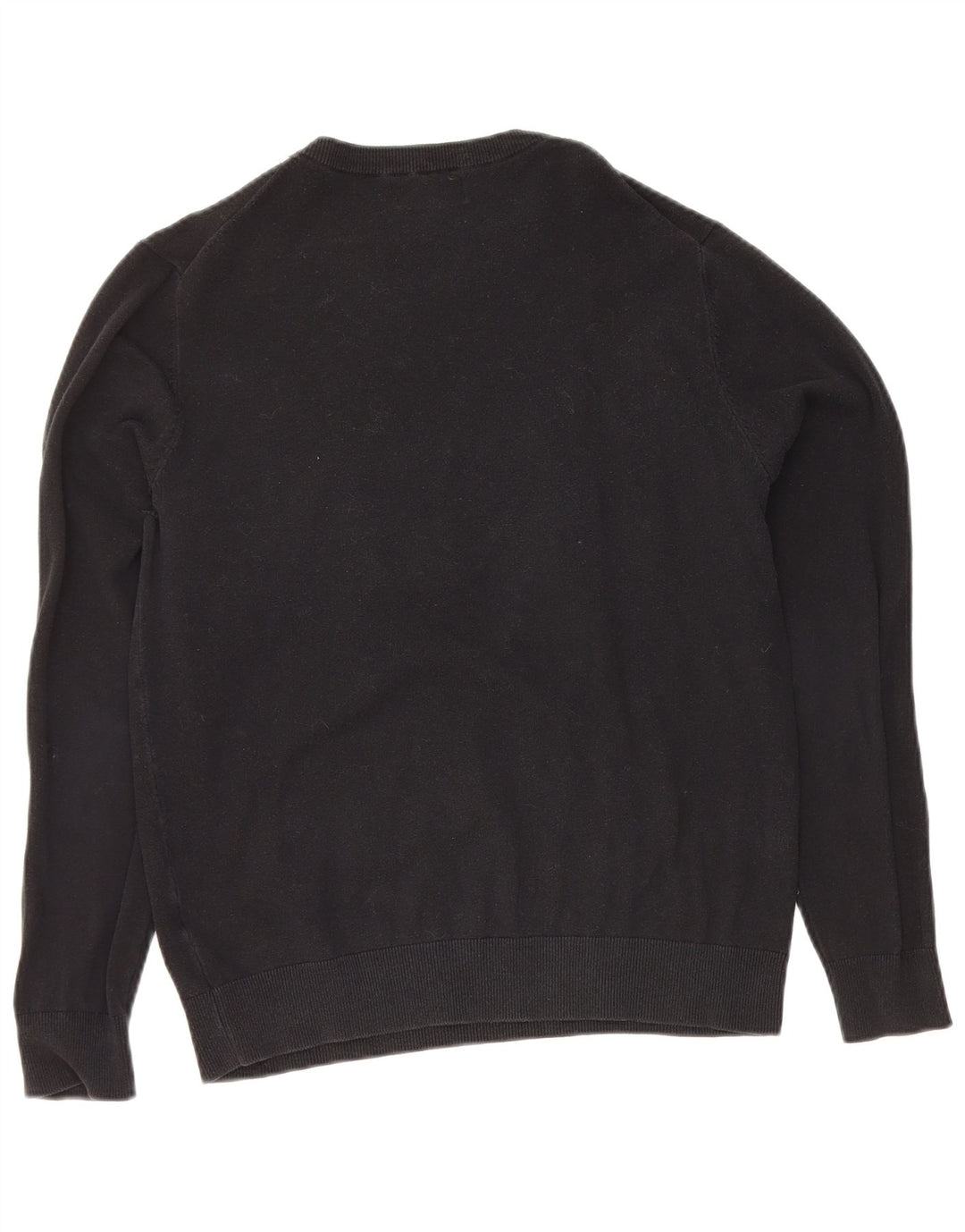 Zara Herren-Pullover mit grafischem Rundhalsausschnitt, mittleres Marineblau