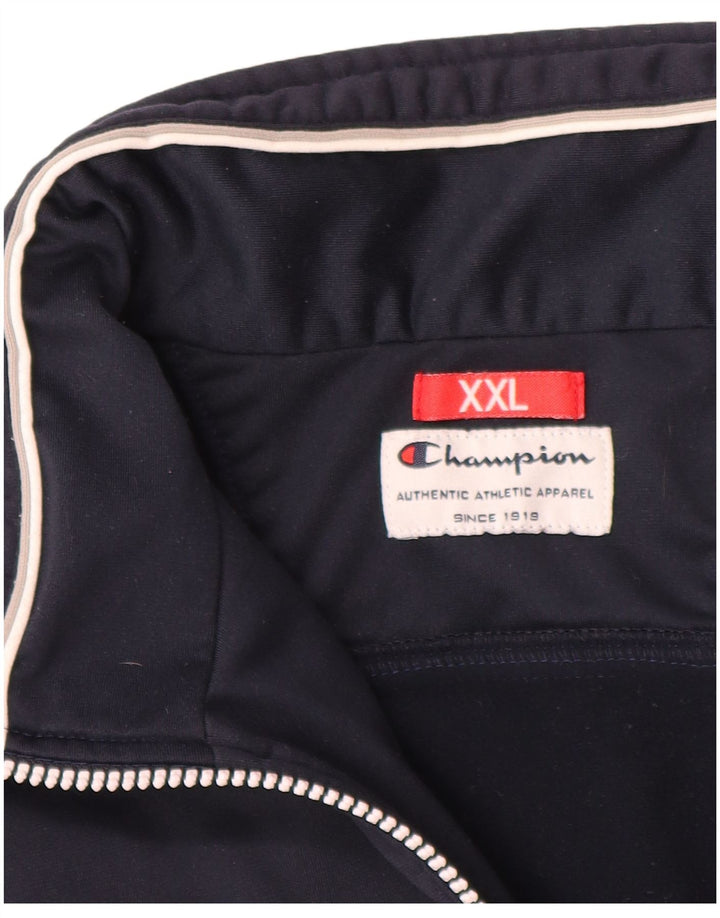 Champion Herren-Trainingsanzugoberteil, 2XL, Marineblau, Farbblock-Polyester
