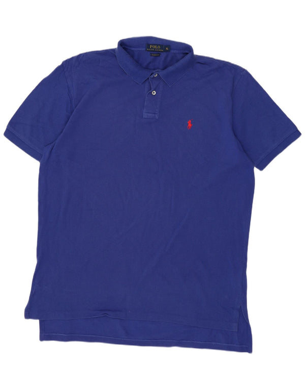 Polo Ralph Lauren Herren-Poloshirt mit klassischer Passform, XL, blaue Baumwolle