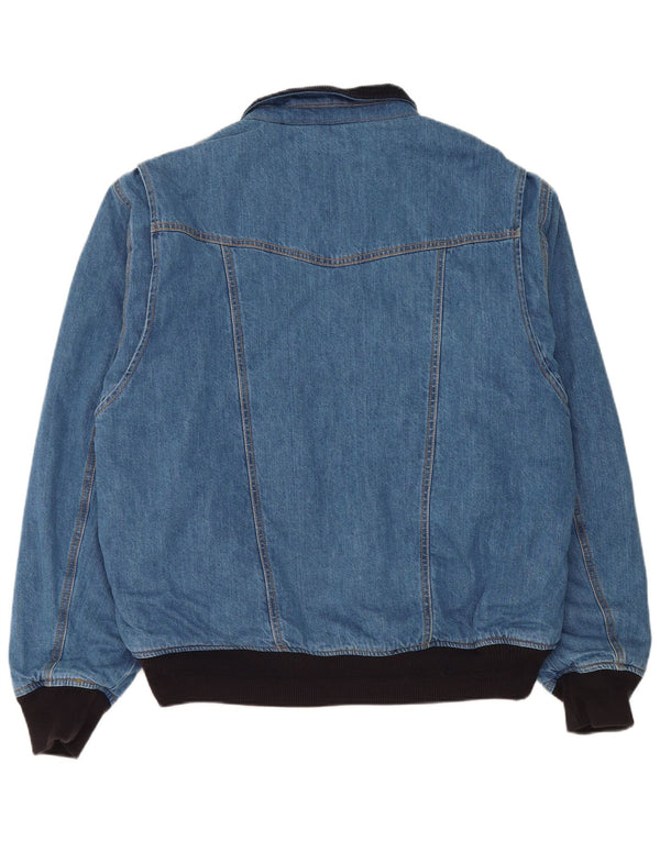 Superdry Herren Jeans-Bomberjacke, UK 44 2XL, blaue Baumwolle