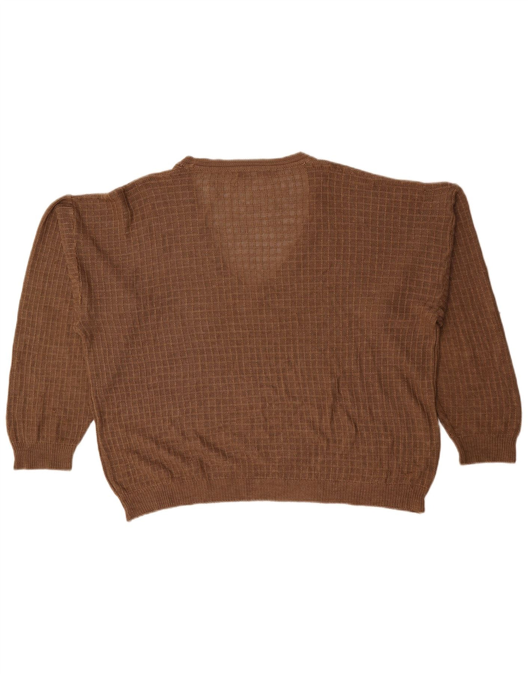 Pierre Cardin Herren-Pullover mit V-Ausschnitt in Übergröße, IT 56 2XL, braun kariert
