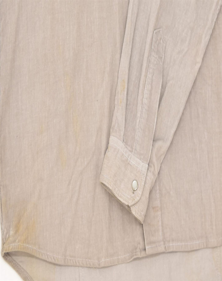 MASH Mens Corduroy Shirt Medium Beige Cotton | Vintage | Thrift | Second-Hand | Used Clothing | Messina Hembry 