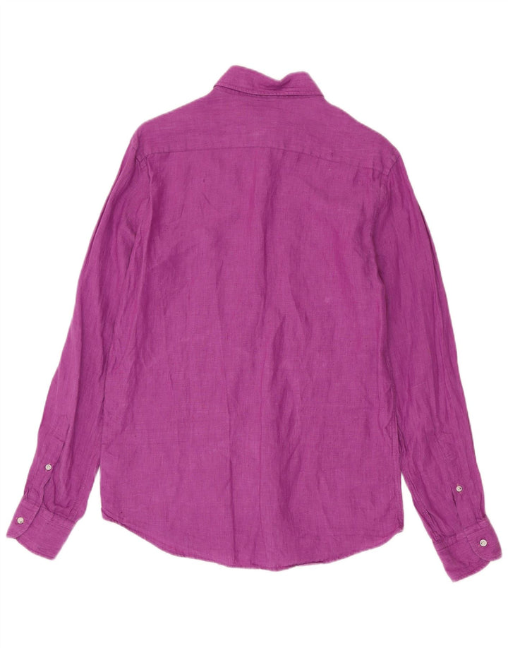 Massimo Dutti Herrenhemd Mittellila Leinen