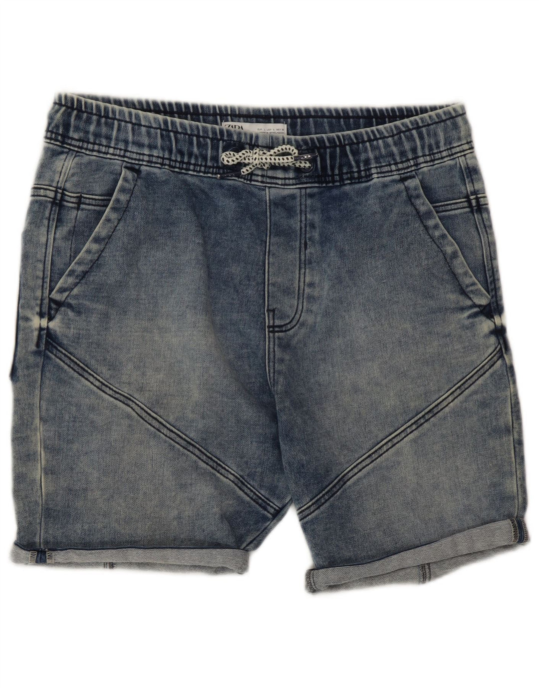 Zara Herren-Jeansshorts, Größe L, W32, blaue Baumwolle