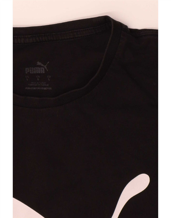 Puma Herren T-Shirt mit Grafik, groß, aus schwarzer Baumwolle