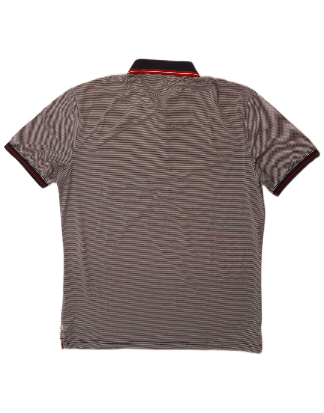 Calvin Klein Herren-Poloshirt aus mittelgrauem Nadelstreifen-Polyester
