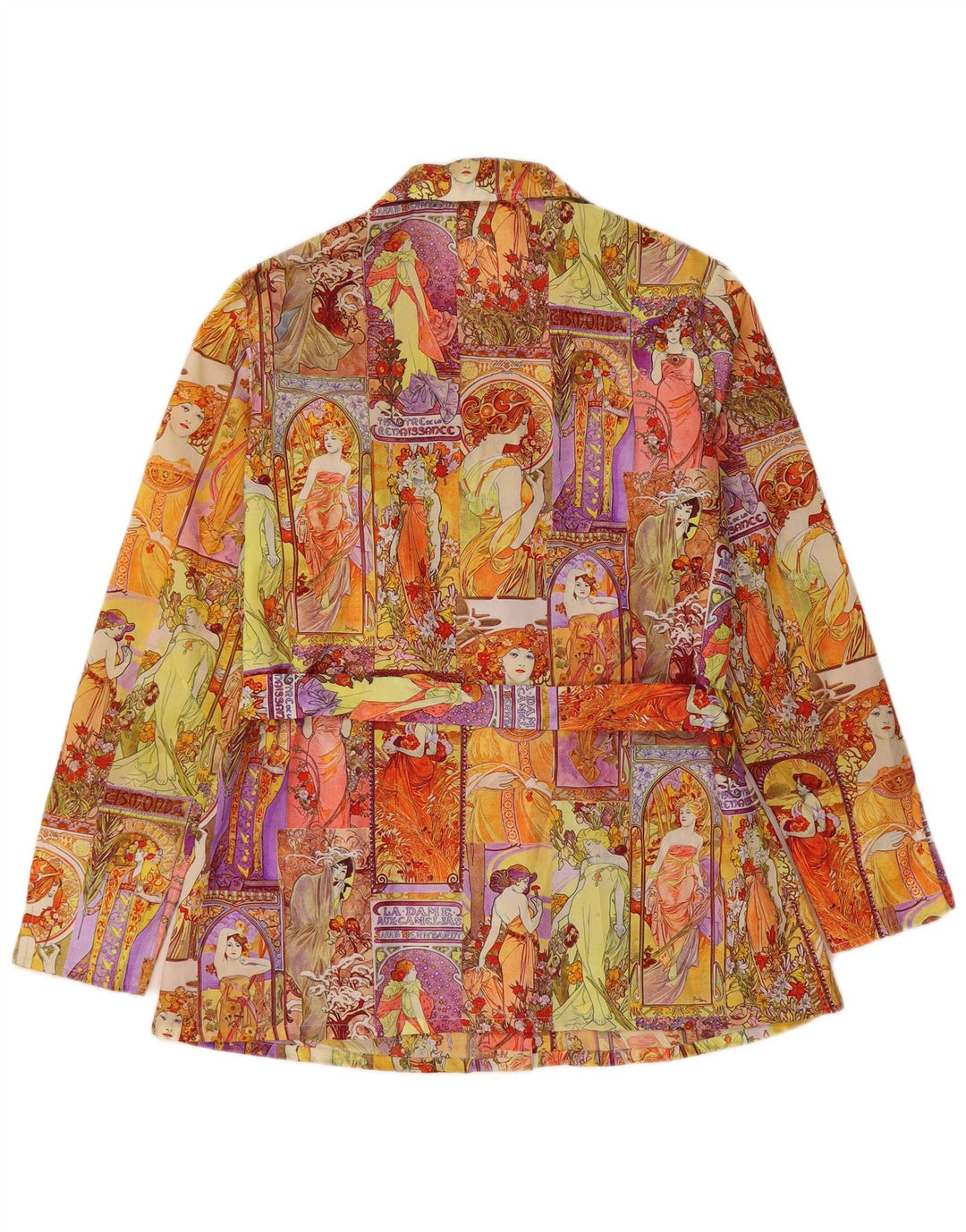 VINTAGE Damen Blazer mit grafischer 4-Knopf-Blazer-Jacke IT 44 Medium Mehrfarbig