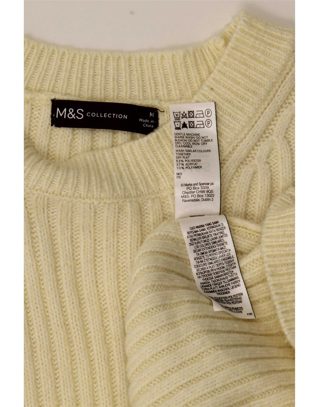 Marks & Spencer Damen-Pullover mit Rundhalsausschnitt, Gr. 14, Mittelgelb