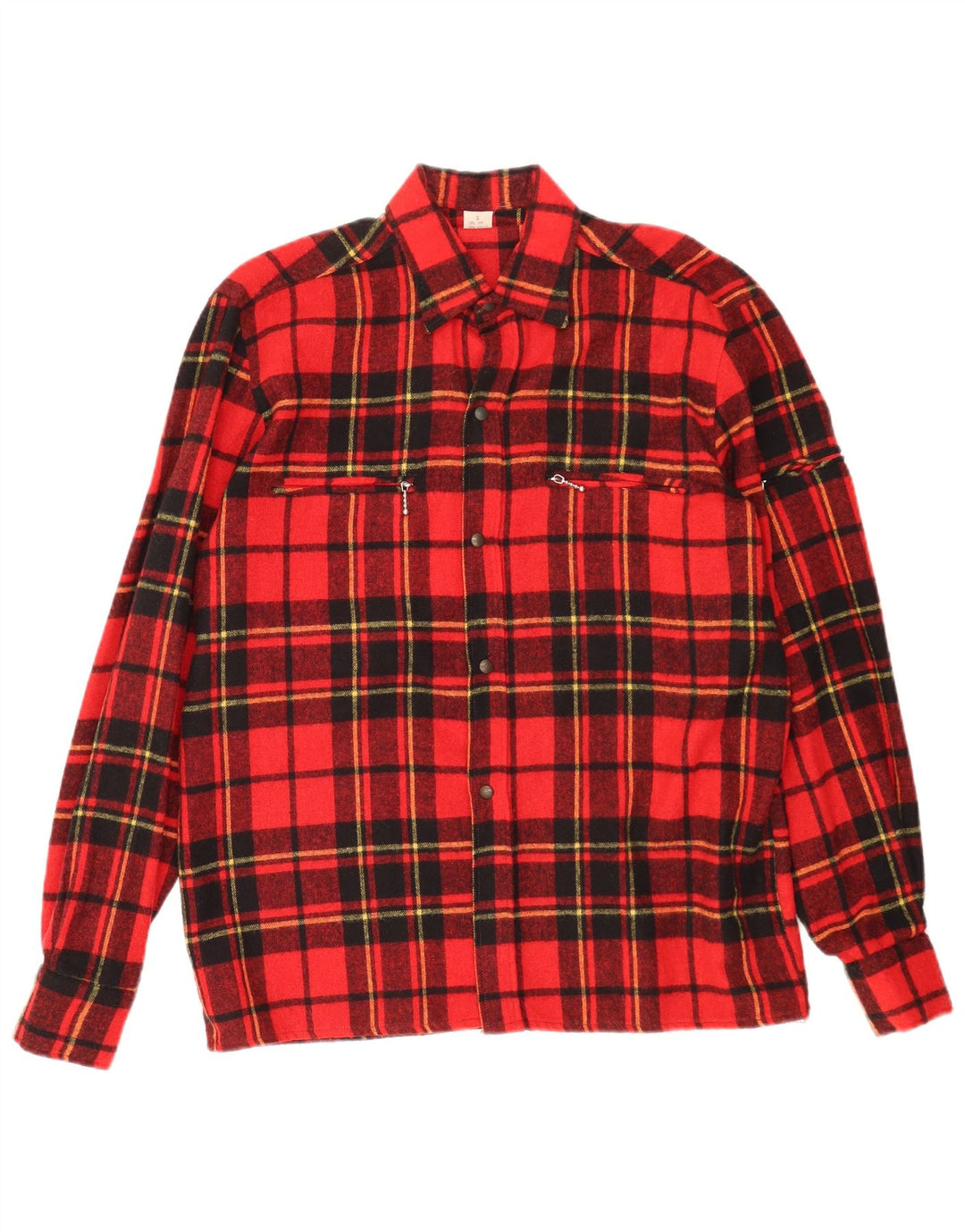 Vintage Herren Flanellhemd Kleine rote Karowolle