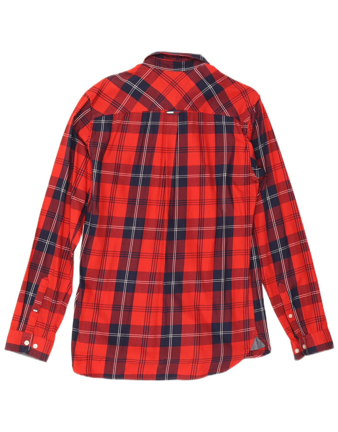 Tommy Hilfiger Herren-Hemd mit normaler Passform, mittelrot, kariert, Baumwolle