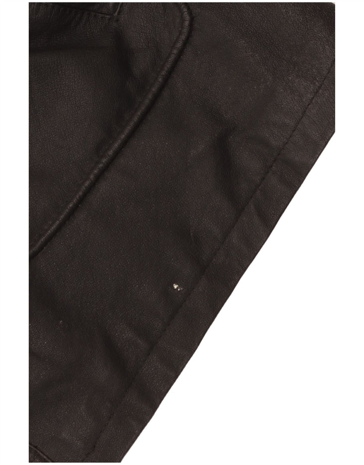 Vintage Herren Duffle Lederjacke UK 42 XL Schwarzes Leder