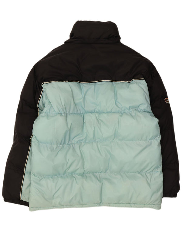 Vintage Herren Wattierte Jacke UK 46 3XL Schwarz Colourblock