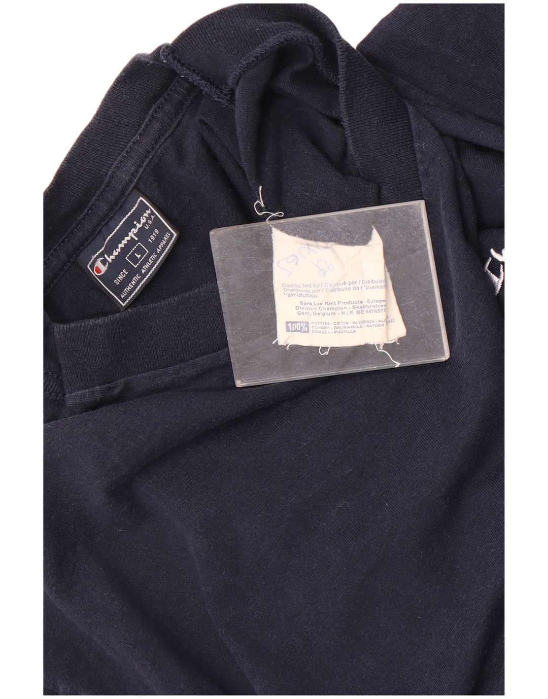 Champion Herren T-Shirt Top Large Marineblau Baumwolle