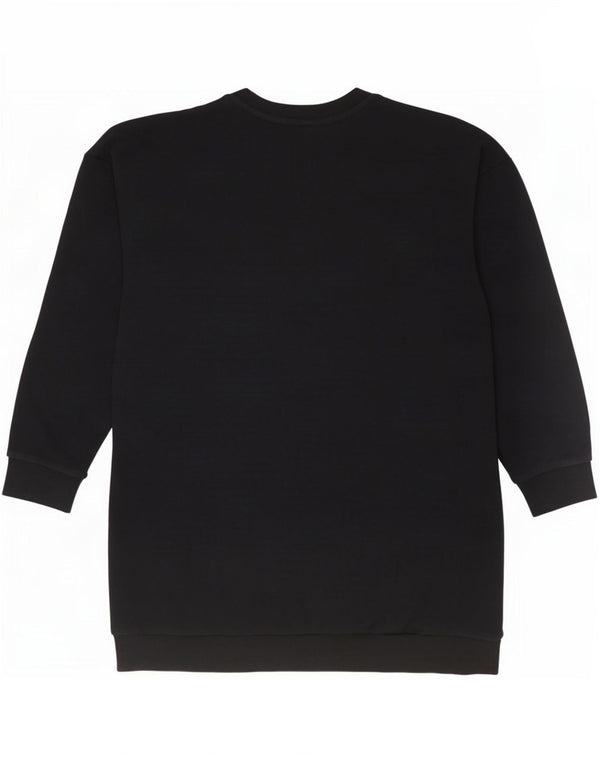 Adidas Damen Übergroßes Sweatshirt-Pullover-Kleid UK 12/14 Medium Schwarz