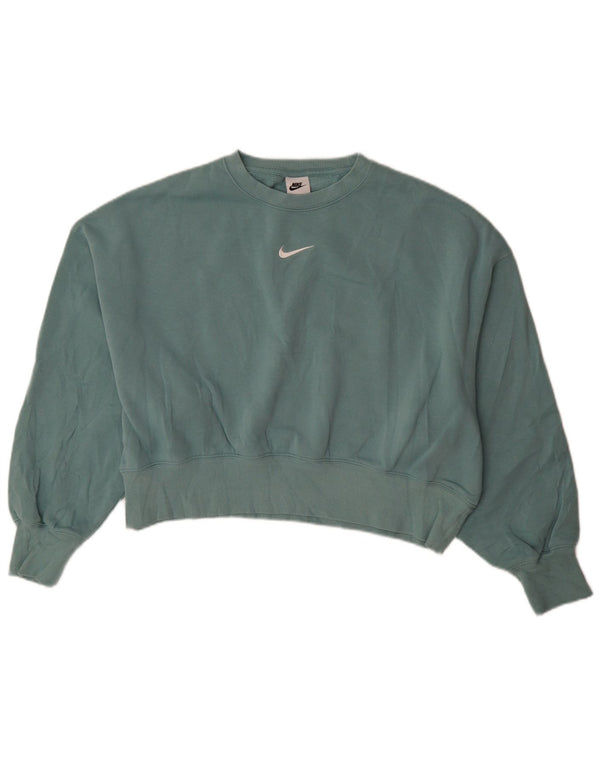 Nike Damen-Sweatshirt in Übergröße, Gr. 6, XS, grüne Baumwolle