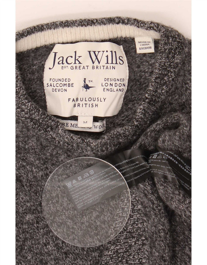 Jack Wills Damen-Pullover mit Rundhalsausschnitt, Gr. 12, Mittelgrau meliert