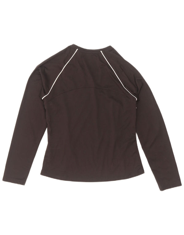 Reebok Damen Top Langarm UK 12 Medium Schwarz Polyester