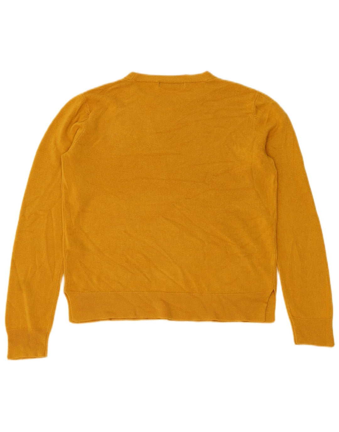 Marks & Spencer Damen Pullover mit Rundhalsausschnitt, UK 12, Mittelgelb, Acryl