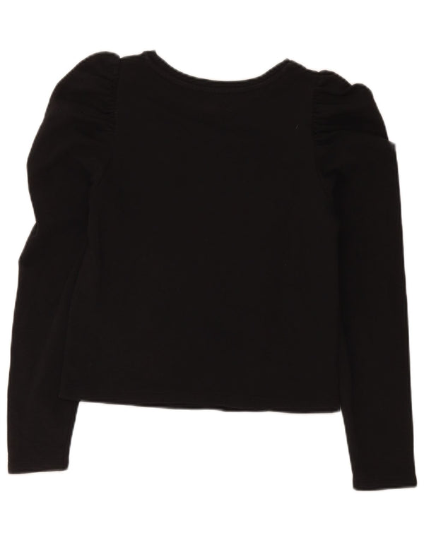 Zara Damen Crop Top Langarm UK 8 Small Schwarz