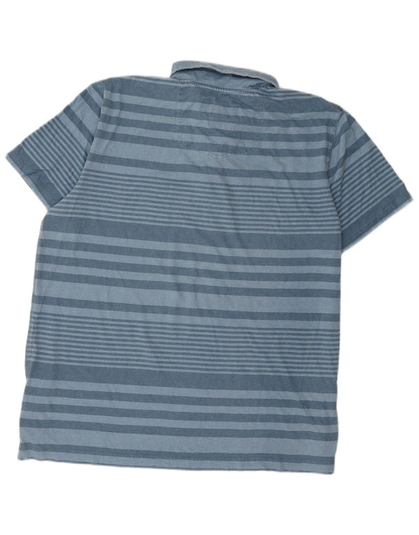Fat Face Herren-Poloshirt 2XL, blau gestreift, Baumwolle
