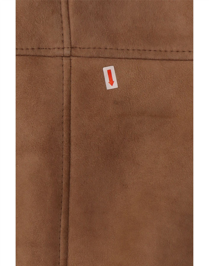 VINTAGE Herren Shearling Jacke IT 50 Großes braunes Shearling