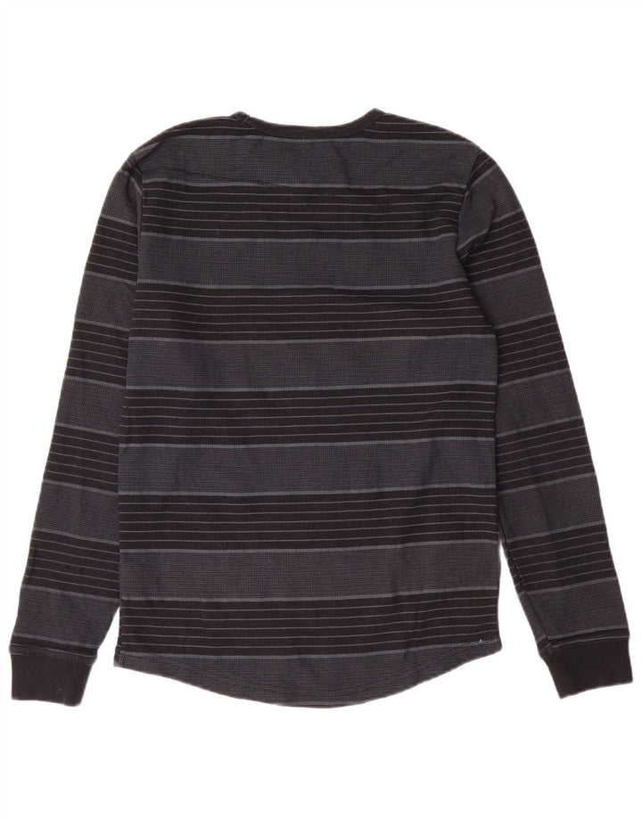 Volcom Jungen-Top, langärmelig, 11–12 Jahre, groß, grau gestreift, Polyester