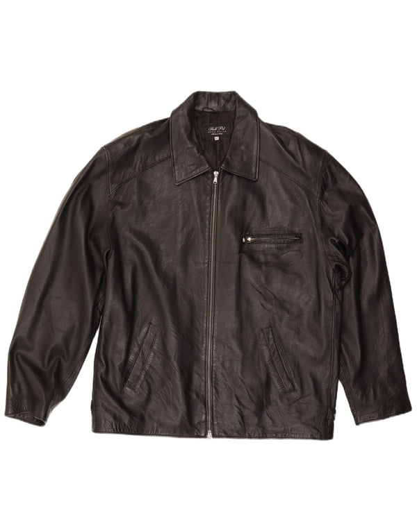 Vintage Herren Lederjacke UK 44 2XL Schwarzes Leder