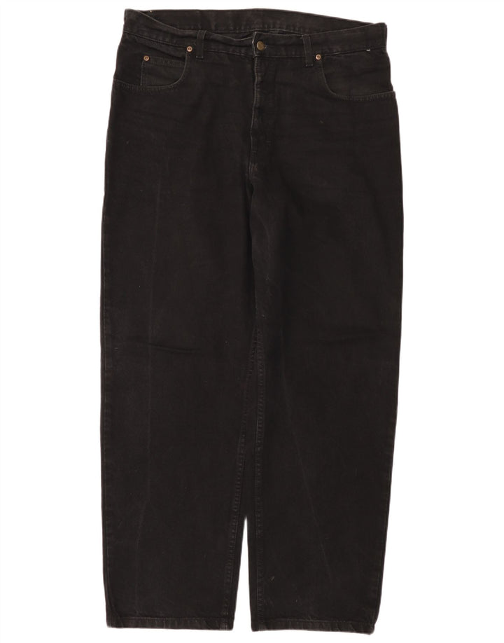 Lee Herren Kansas Straight Jeans W38 L30 Schwarze Baumwolle