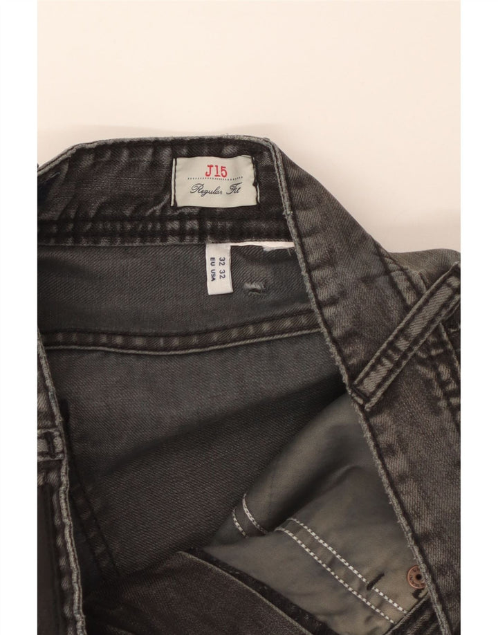 Armani Herren J15 Regular Fit Straight Jeans W32 L27 Grau
