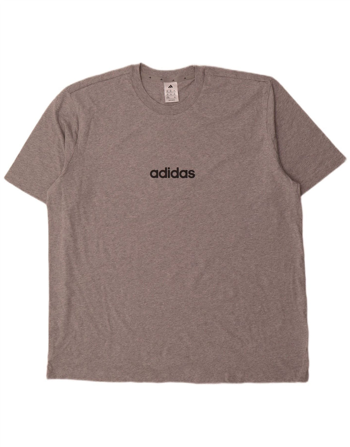 Adidas Herren T-Shirt Top 2XL Grau Baumwolle