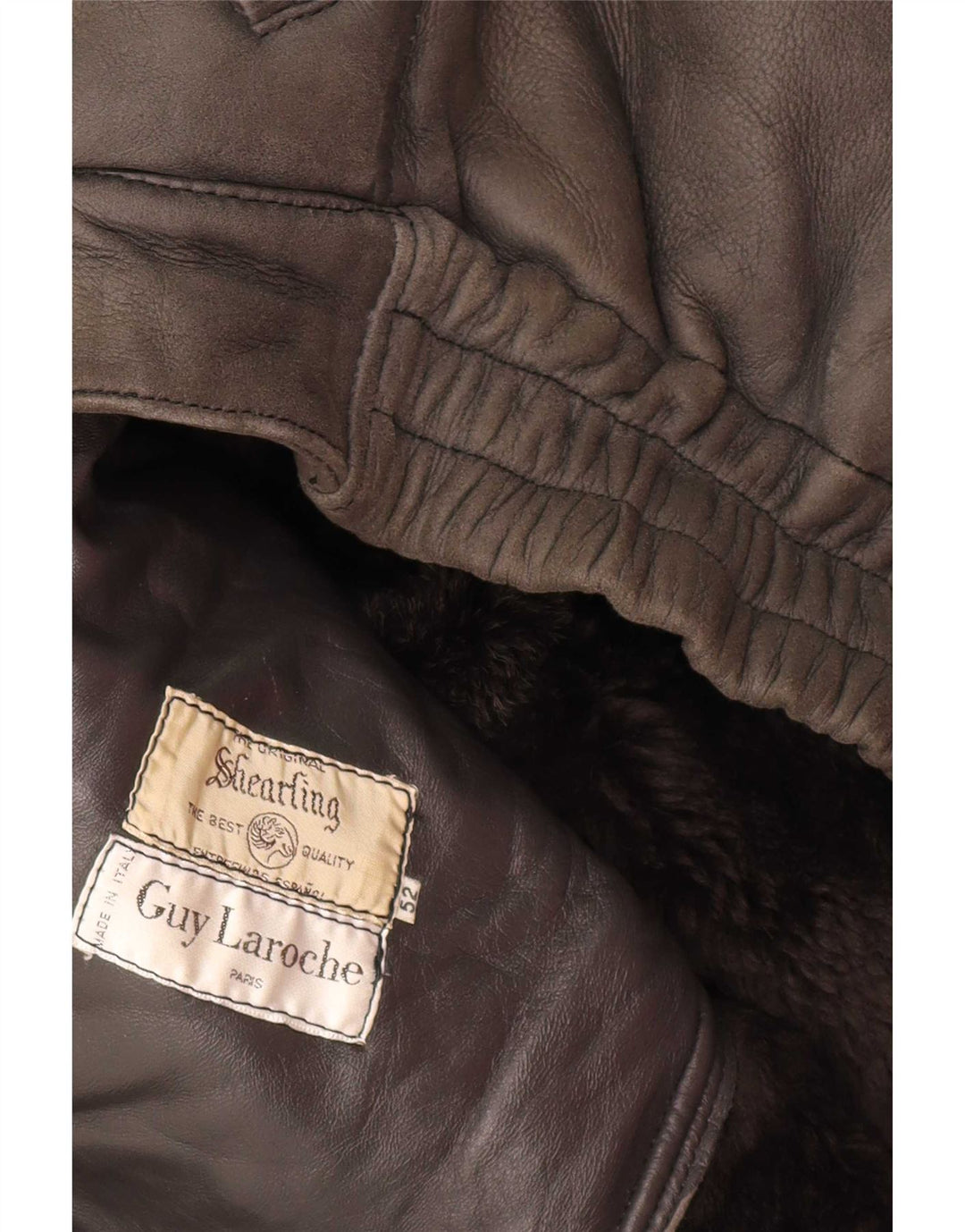 Guy Laroche Herren Shearling Jacke IT 52 XL Grau