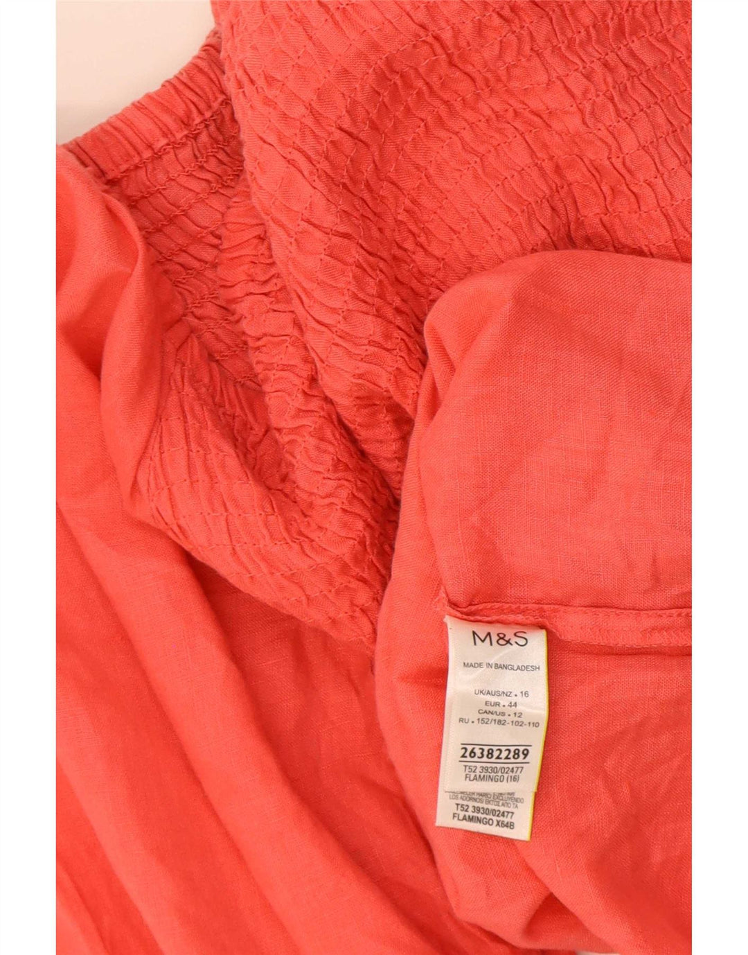 Marks & Spencer Damen-Blusenoberteil mit 3/4-Ärmeln, UK-Größe 44, Größe L, rotes Leinen