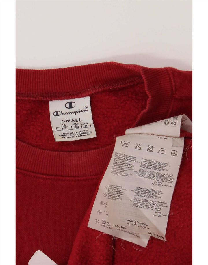 Champion Womens Graphic Oversized Sweatshirt Pullover UK 10 Small Burgund