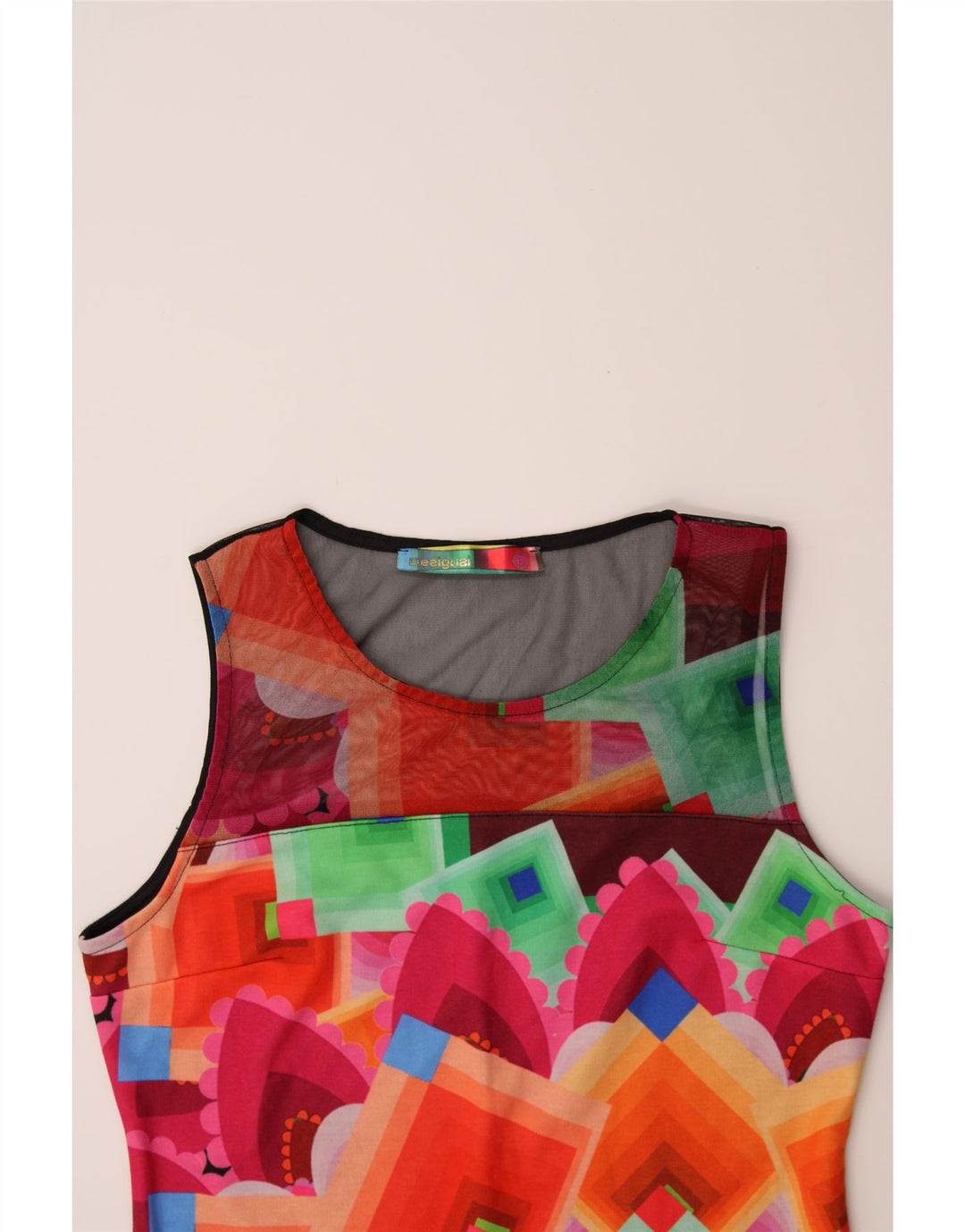 DESIGUAL Womens Sheath Dress UK 14 Large Multicoloured Geometric Vintage Desigual and Second-Hand Desigual from Messina Hembry 