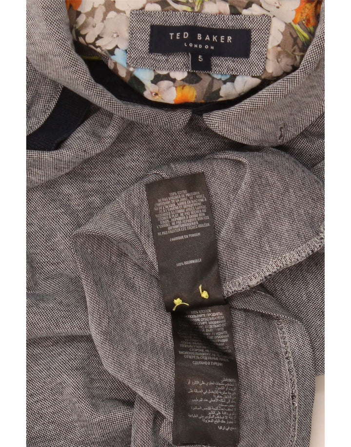 TED BAKER Herren-Poloshirt, Größe 5, XL, graue Baumwolle