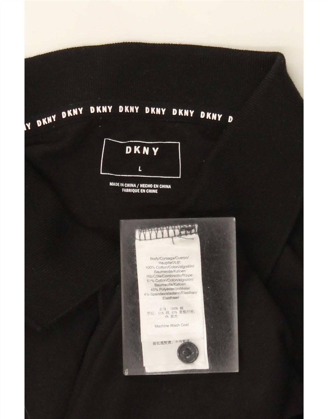Dkny Herren-Poloshirt, groß, schwarze Baumwolle
