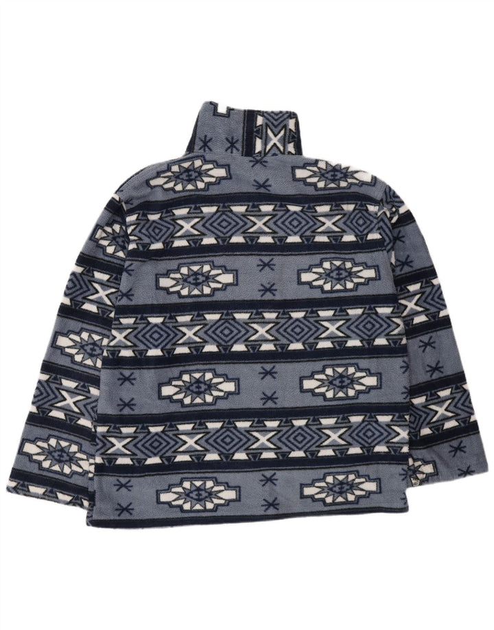 Vintage Herren Fleecejacke UK 38 Mittelblau Fair Isle